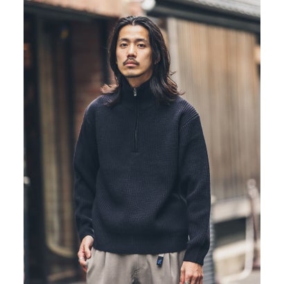 アーバンリサーチ サニーレーベル URBAN RESEARCH Sonny Label 『洗濯可』マシンウォッシャブルハーフZIPニットプルオーバー （グリーン）｜詳細画像