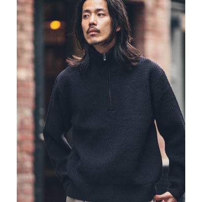 アーバンリサーチ サニーレーベル URBAN RESEARCH Sonny Label 『洗濯可』マシンウォッシャブルハーフZIPニットプルオーバー （グリーン）｜詳細画像