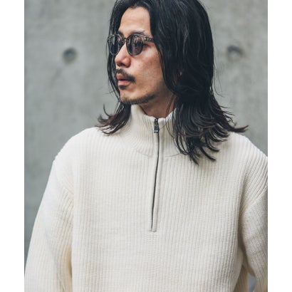アーバンリサーチ サニーレーベル URBAN RESEARCH Sonny Label 『洗濯可』マシンウォッシャブルハーフZIPニットプルオーバー （グリーン）｜詳細画像