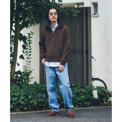 アーバンリサーチ サニーレーベル URBAN RESEARCH Sonny Label 『洗濯可』マシンウォッシャブルハーフZIPニットプルオーバー （グリーン）｜詳細画像