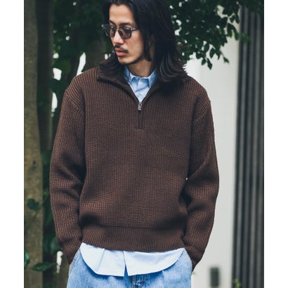 アーバンリサーチ サニーレーベル URBAN RESEARCH Sonny Label 『洗濯可』マシンウォッシャブルハーフZIPニットプルオーバー （グリーン）｜詳細画像