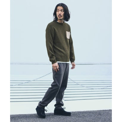 アーバンリサーチ サニーレーベル URBAN RESEARCH Sonny Label ハリスツイードポケット付ニットプルオーバー （オフホワイト）｜詳細画像