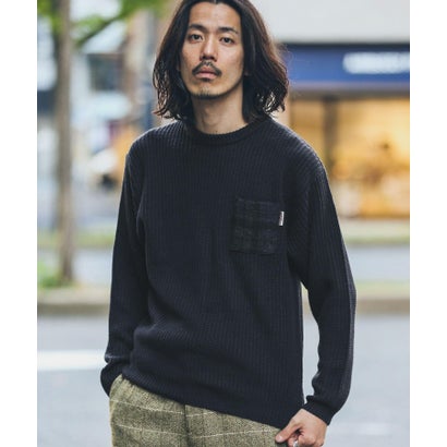 アーバンリサーチ サニーレーベル URBAN RESEARCH Sonny Label ハリスツイードポケット付ニットプルオーバー （オフホワイト）｜詳細画像