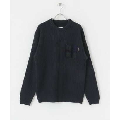 アーバンリサーチ サニーレーベル URBAN RESEARCH Sonny Label ハリスツイードポケット付ニットプルオーバー （オフホワイト）｜詳細画像