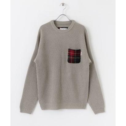 アーバンリサーチ サニーレーベル URBAN RESEARCH Sonny Label ハリスツイードポケット付ニットプルオーバー （オフホワイト）｜詳細画像