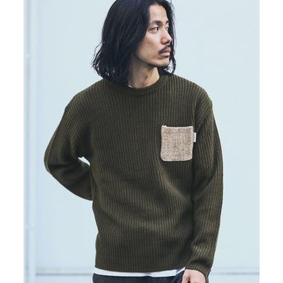 アーバンリサーチ サニーレーベル URBAN RESEARCH Sonny Label ハリスツイードポケット付ニットプルオーバー （オフホワイト）｜詳細画像