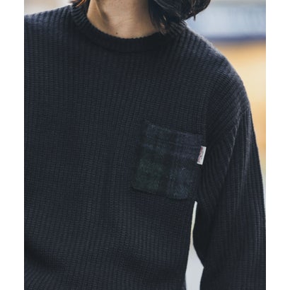 アーバンリサーチ サニーレーベル URBAN RESEARCH Sonny Label ハリスツイードポケット付ニットプルオーバー （オフホワイト）｜詳細画像