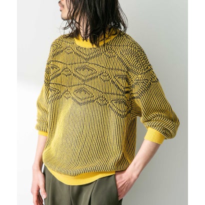 アーバンリサーチ サニーレーベル URBAN RESEARCH Sonny Label ジャガードクルーネックニットプルオーバー （イエロー）｜詳細画像