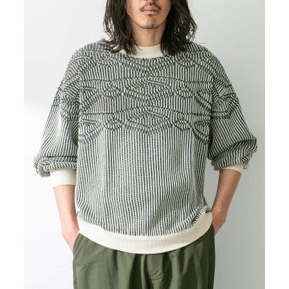 アーバンリサーチ サニーレーベル URBAN RESEARCH Sonny Label ジャガードクルーネックニットプルオーバー （イエロー）｜詳細画像