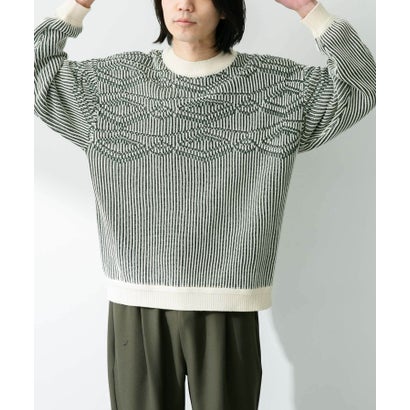 アーバンリサーチ サニーレーベル URBAN RESEARCH Sonny Label ジャガードクルーネックニットプルオーバー （イエロー）｜詳細画像