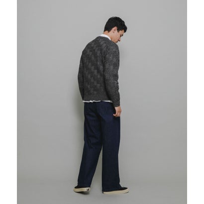 アーバンリサーチ サニーレーベル URBAN RESEARCH Sonny Label ブロック柄クルーネックニットプルオーバー （ライトグレー）｜詳細画像