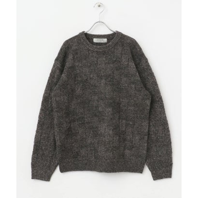 アーバンリサーチ サニーレーベル URBAN RESEARCH Sonny Label ブロック柄クルーネックニットプルオーバー （ライトグレー）｜詳細画像