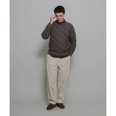 アーバンリサーチ サニーレーベル URBAN RESEARCH Sonny Label ブロック柄クルーネックニットプルオーバー （ライトグレー）｜詳細画像