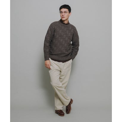 アーバンリサーチ サニーレーベル URBAN RESEARCH Sonny Label ブロック柄クルーネックニットプルオーバー （ライトグレー）｜詳細画像