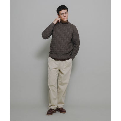 アーバンリサーチ サニーレーベル URBAN RESEARCH Sonny Label ブロック柄クルーネックニットプルオーバー （ライトグレー）｜詳細画像