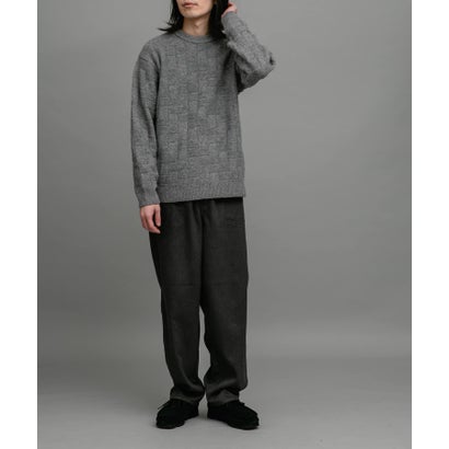 アーバンリサーチ サニーレーベル URBAN RESEARCH Sonny Label ブロック柄クルーネックニットプルオーバー （ライトグレー）｜詳細画像