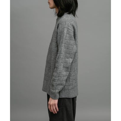 アーバンリサーチ サニーレーベル URBAN RESEARCH Sonny Label ブロック柄クルーネックニットプルオーバー （ライトグレー）｜詳細画像