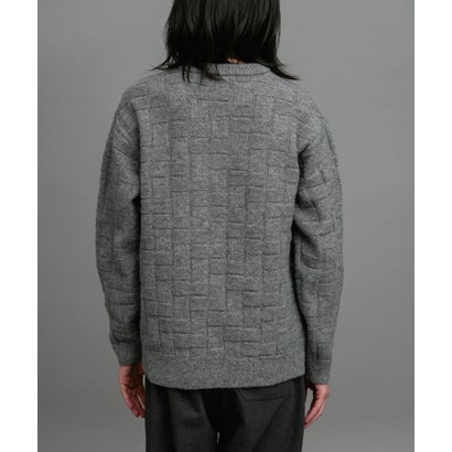 アーバンリサーチ サニーレーベル URBAN RESEARCH Sonny Label ブロック柄クルーネックニットプルオーバー （ライトグレー）｜詳細画像