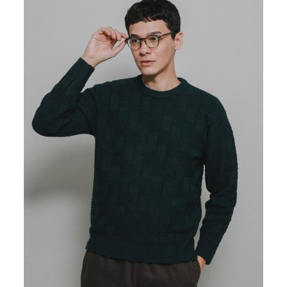 アーバンリサーチ サニーレーベル URBAN RESEARCH Sonny Label ブロック柄クルーネックニットプルオーバー （ライトグレー）｜詳細画像