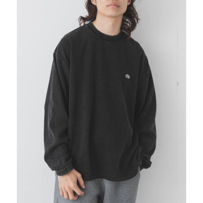 ヴィンテージライクワッフルロングTシャツ （ネイビー）｜詳細画像