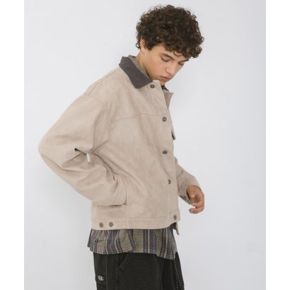 アーバンリサーチ サニーレーベル URBAN RESEARCH Sonny Label 襟切替スウェードタッチジャケット （ベージュ系その他）｜詳細画像