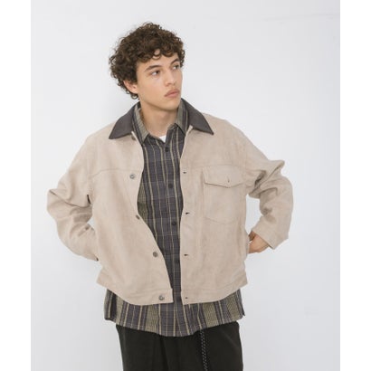 アーバンリサーチ サニーレーベル URBAN RESEARCH Sonny Label 襟切替スウェードタッチジャケット （チャコールグレー）｜詳細画像