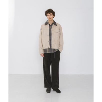 アーバンリサーチ サニーレーベル URBAN RESEARCH Sonny Label 襟切替スウェードタッチジャケット （チャコールグレー）｜詳細画像