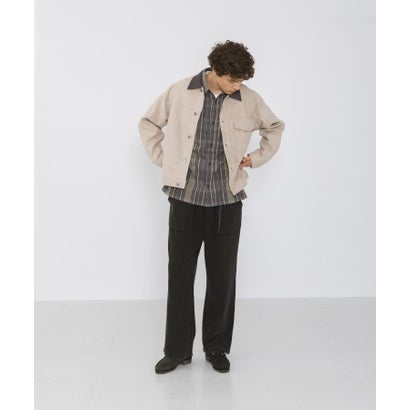 アーバンリサーチ サニーレーベル URBAN RESEARCH Sonny Label 襟切替スウェードタッチジャケット （チャコールグレー）｜詳細画像