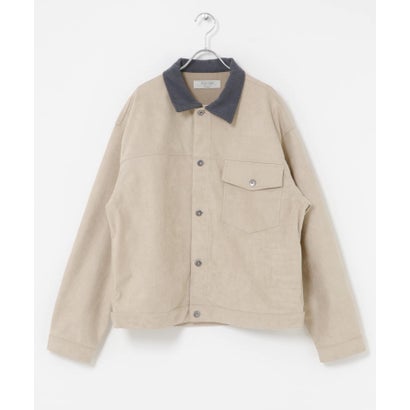 アーバンリサーチ サニーレーベル URBAN RESEARCH Sonny Label 襟切替スウェードタッチジャケット （チャコールグレー）｜詳細画像