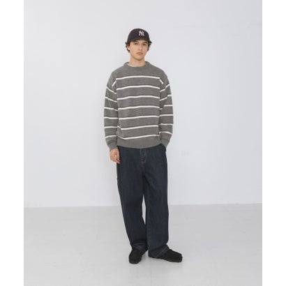 アーバンリサーチ サニーレーベル URBAN RESEARCH Sonny Label ウール混マルチボーダーニットプルオーバー （ブルー）｜詳細画像