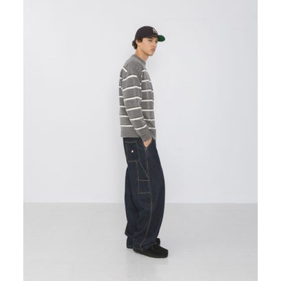 アーバンリサーチ サニーレーベル URBAN RESEARCH Sonny Label ウール混マルチボーダーニットプルオーバー （ブルー）｜詳細画像