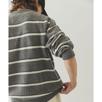アーバンリサーチ サニーレーベル URBAN RESEARCH Sonny Label ウール混マルチボーダーニットプルオーバー （ブルー）｜詳細画像