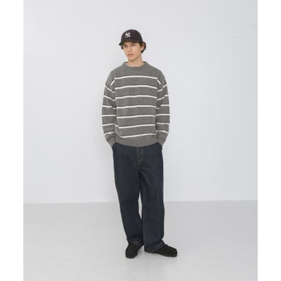 アーバンリサーチ サニーレーベル URBAN RESEARCH Sonny Label ウール混マルチボーダーニットプルオーバー （グレー）｜詳細画像