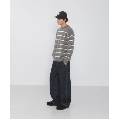 アーバンリサーチ サニーレーベル URBAN RESEARCH Sonny Label ウール混マルチボーダーニットプルオーバー （グレー）｜詳細画像