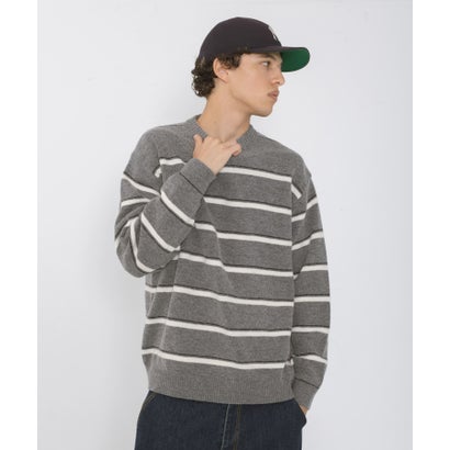 アーバンリサーチ サニーレーベル URBAN RESEARCH Sonny Label ウール混マルチボーダーニットプルオーバー （バーガンディー）｜詳細画像