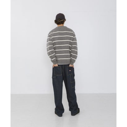 アーバンリサーチ サニーレーベル URBAN RESEARCH Sonny Label ウール混マルチボーダーニットプルオーバー （バーガンディー）｜詳細画像