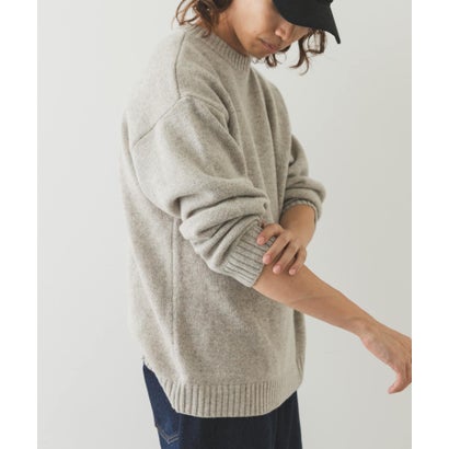 アーバンリサーチ サニーレーベル URBAN RESEARCH Sonny Label ウール混クルーネックニットプルオーバー （オートミール）｜詳細画像