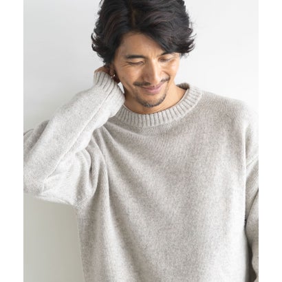 アーバンリサーチ サニーレーベル URBAN RESEARCH Sonny Label ウール混クルーネックニットプルオーバー （チャコールグレー）｜詳細画像