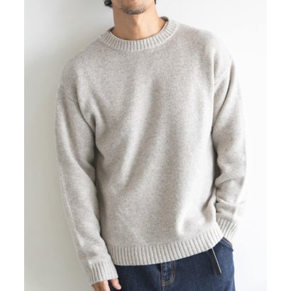 アーバンリサーチ サニーレーベル URBAN RESEARCH Sonny Label ウール混クルーネックニットプルオーバー （チャコールグレー）｜詳細画像