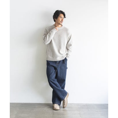 アーバンリサーチ サニーレーベル URBAN RESEARCH Sonny Label ウール混クルーネックニットプルオーバー （チャコールグレー）｜詳細画像