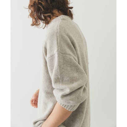 アーバンリサーチ サニーレーベル URBAN RESEARCH Sonny Label ウール混クルーネックニットプルオーバー （チャコールグレー）｜詳細画像