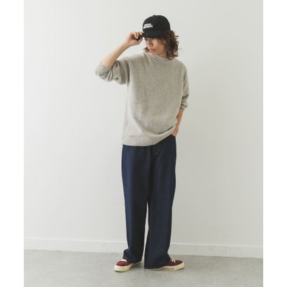 アーバンリサーチ サニーレーベル URBAN RESEARCH Sonny Label ウール混クルーネックニットプルオーバー （チャコールグレー）｜詳細画像