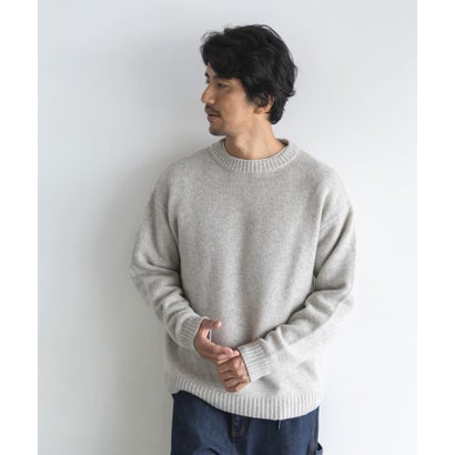アーバンリサーチ サニーレーベル URBAN RESEARCH Sonny Label ウール混クルーネックニットプルオーバー （チャコールグレー）｜詳細画像