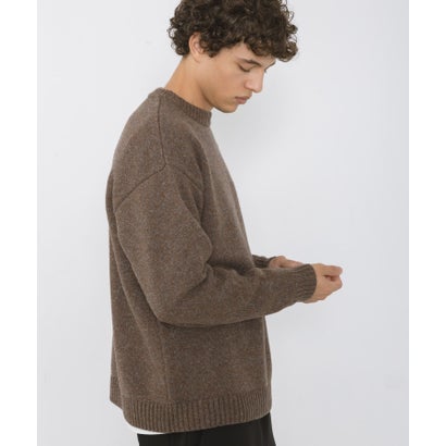 アーバンリサーチ サニーレーベル URBAN RESEARCH Sonny Label ウール混クルーネックニットプルオーバー （チャコールグレー）｜詳細画像