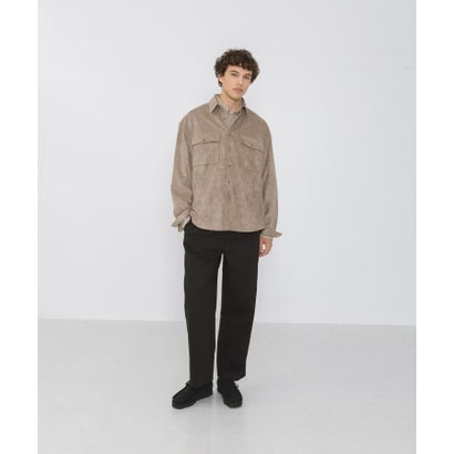 アーバンリサーチ サニーレーベル URBAN RESEARCH Sonny Label フェイクスウェードロングスリーブシャツ （ブラウン）｜詳細画像