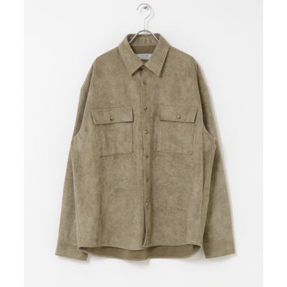 アーバンリサーチ サニーレーベル URBAN RESEARCH Sonny Label フェイクスウェードロングスリーブシャツ （チャコールグレー）｜詳細画像