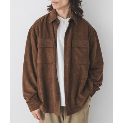 アーバンリサーチ サニーレーベル URBAN RESEARCH Sonny Label フェイクスウェードロングスリーブシャツ （チャコールグレー）｜詳細画像
