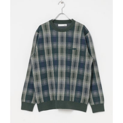 アーバンリサーチ サニーレーベル URBAN RESEARCH Sonny Label OOPS オンブレチェックニット （チャコールグレー）｜詳細画像