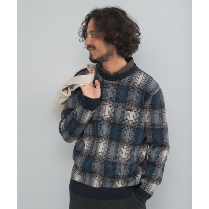 アーバンリサーチ サニーレーベル URBAN RESEARCH Sonny Label OOPS オンブレチェックニット （チャコールグレー）｜詳細画像