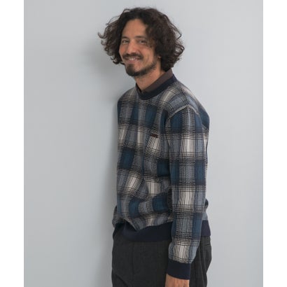 アーバンリサーチ サニーレーベル URBAN RESEARCH Sonny Label OOPS オンブレチェックニット （チャコールグレー）｜詳細画像